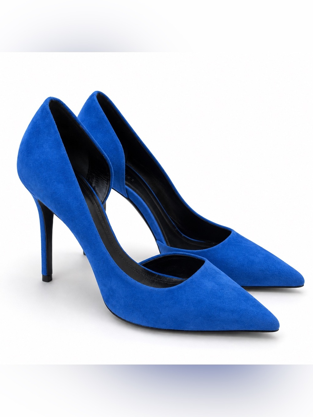Celine $595 Electric Blue Suede D’Orsay Pumps Size 39 US 9